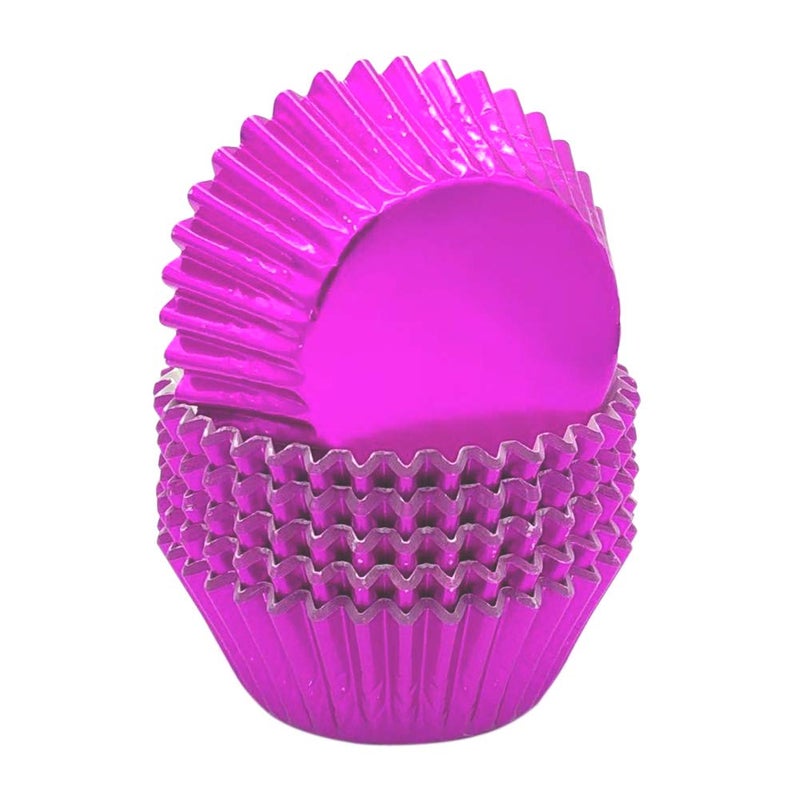 Huaswan Hot Pink Foil Cupcake Liners Standard Paper Baking Cups for Birthday, Party and More, 120-Count - Image 1